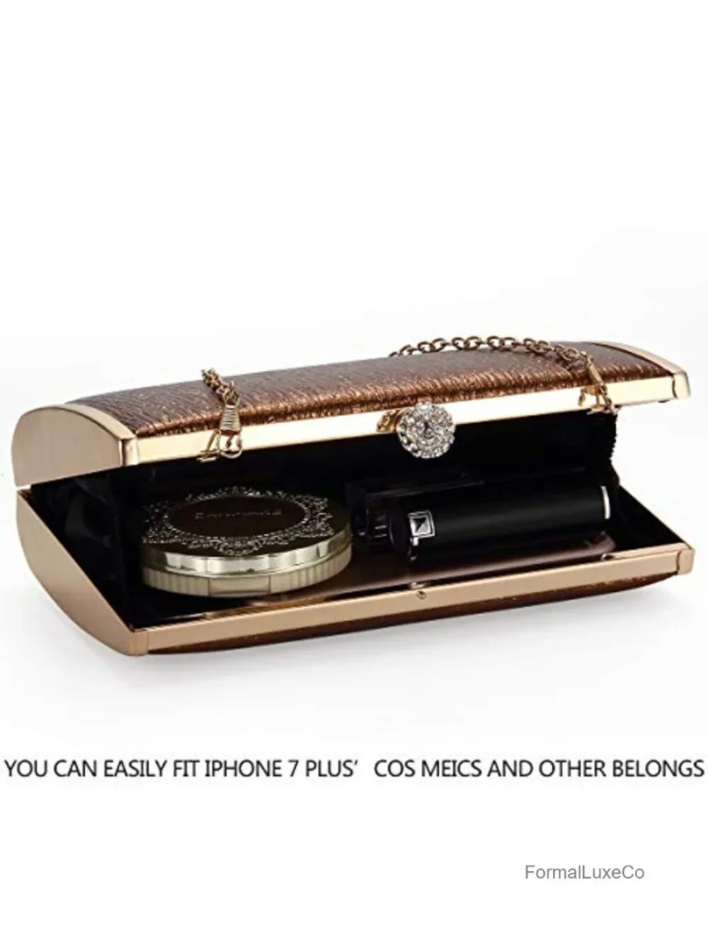 Women Evening Clutch Metal Frame Night Purse Bridal Prom Party Handbag
